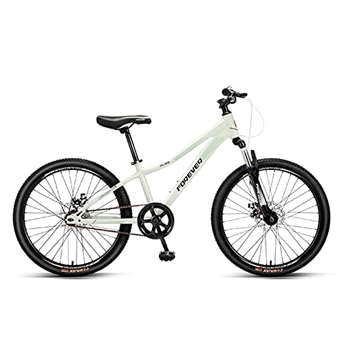 Mountain Bike : GREAT 24" Mountain Bike, Spoke Wheel Bicycle Aluminum Alloy Frame Commuter Bike Double Shock Absorption Outdoor Sports Road Bike(Color:White)