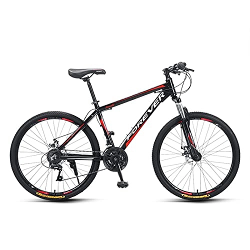 Mountain Bike : GREAT 26” 24 Speed Mountain Bike, student Bicycle Carbon Steel Frame Full Suspension Mountain Bike Dual Disc Brakes Outdoor Sports Road Bikes(Size:24 speed, Color:Black)