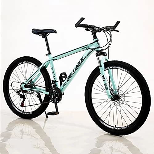 Mountain Bike : GREAT 26 Inch Aluminum Alloy Mountain Bike, Double-disc Shock-absorbing Mountain Bike 21 / 24 / 27 Speed MTB Bicycle For Women Men Adults(Size:21 speed, Color:Green)