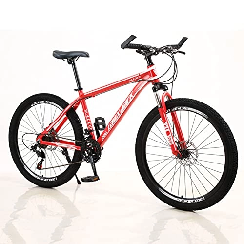 Mountain Bike : GREAT 26 Inch Aluminum Alloy Mountain Bike, Double-disc Shock-absorbing Mountain Bike 21 / 24 / 27 Speed MTB Bicycle For Women Men Adults(Size:21 speed, Color:Red)