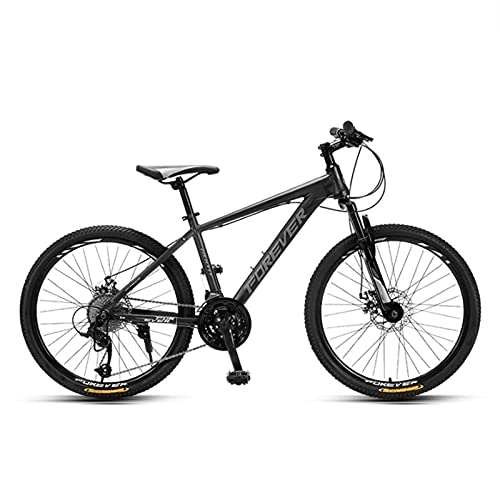 Mountain Bike : GREAT Adult Children Mountain Bike, 26” / 24”Bicycle Aluminum Alloy Frame Road Bikes Double Disc Brake Bike For Junior / High School Student(Size:24 inches, Color:Black)