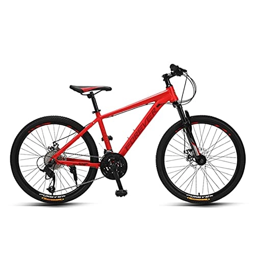 Mountain Bike : GREAT Adult Children Mountain Bike, 26” / 24”Bicycle Aluminum Alloy Frame Road Bikes Double Disc Brake Bike For Junior / High School Student(Size:24 inches, Color:Red)