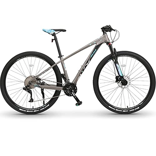 Mountain Bike : GREAT Adult Mountain Bike, 26 / 29-Inch Wheels Mens / Womens 17-Inch Alloy Frame Student Bicycle 33 Speed Full Suspension Bike Comfortable Cushion Road Bikes(Size:33 speed, Color:Gray 26 inches)