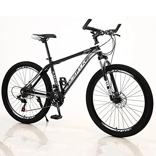 Mountain Bike : GREAT Adult Mountain Bike, 26-Inch Wheels Mens / Womens 21 Speed Dual Suspension Bicycle Aluminum Alloy Double Disc Brake(Size:27 speed, Color:Black)