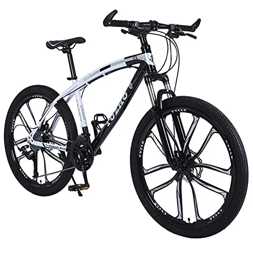 Mountain Bike : GREAT Adult Mountain Bike, 26-Inch Wheels Mens / Womens 21 Speed Dual Suspension Road Bicycle Carbon Steel Student Bicycle(Size:24 speed, Color:Nero)