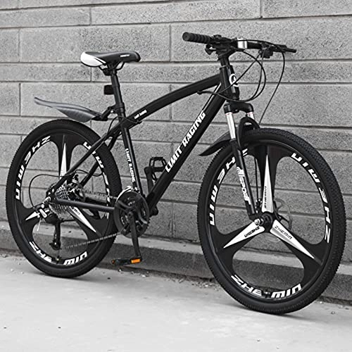 Mountain Bike : GREAT Adults Mens Mountain Bike, 26" Wheels Carbon Steel Frame 21 / 24 / 27 Speed Women Outdoor Mountain Bike Anti-skid Tires(Size:24 speed, Color:Black)