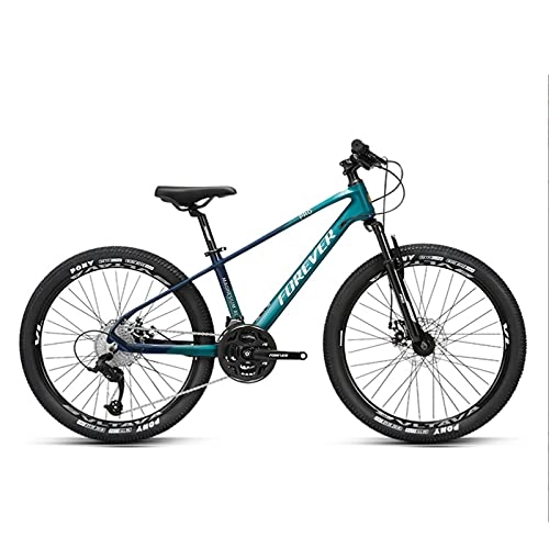 Mountain Bike : GREAT High School Student Mountain Bike, Bicycle 27 Speed 24 Inches Spoke Wheels Dual Suspension Commuter Bike Load Up To 150kg(Color:Green)