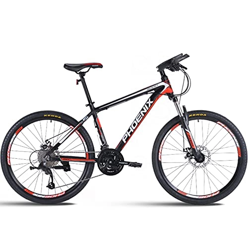 Mountain Bike : GREAT Lightweight 27 Speeds Mountain Bikes 26 Inch Bicycles Strong Alloy Frame With Disc Brake Outdoor Sports Commuter Bike For Man Woman(Color:Red)