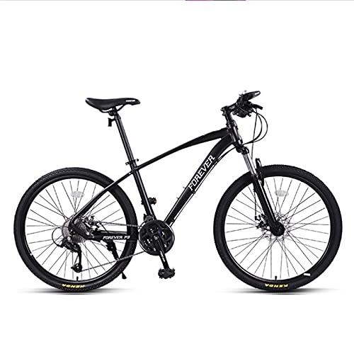 Mountain Bike : GREAT Mountain Bicycle Bike, 26-Inch 27 Speed Bicycle Double Disc Brake Commuter Bike Aluminum Alloy Frame Outdoor Sports Bike(Color:Black)