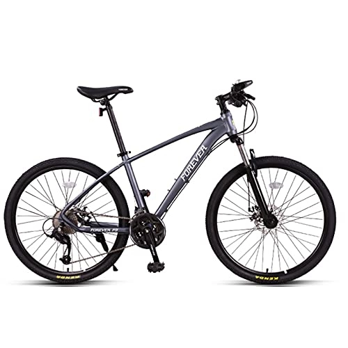 Mountain Bike : GREAT Mountain Bicycle Bike, 26-Inch 27 Speed Bicycle Double Disc Brake Commuter Bike Aluminum Alloy Frame Outdoor Sports Bike(Color:Gray)