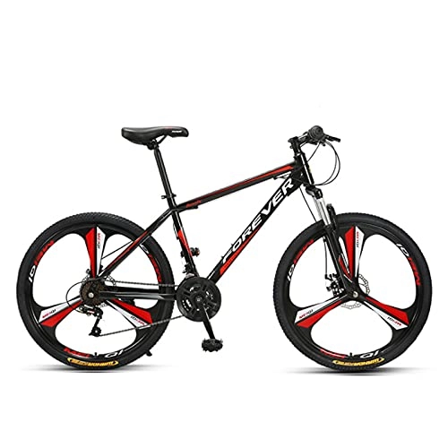 Mountain Bike : GREAT Mountain Bike, 26-Inch 24 Speed Men's And Women's Bicycles 3 Spokes Wheel Front And Rear Double Shock Bicycle Dual Mechanical Disc Brakes(Size:24 speed, Color:Black)