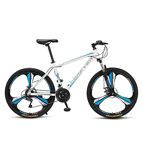 Mountain Bike : GREAT Mountain Bike, 26-Inch 24 Speed Men's And Women's Bicycles 3 Spokes Wheel Front And Rear Double Shock Bicycle Dual Mechanical Disc Brakes(Size:24 speed, Color:White)