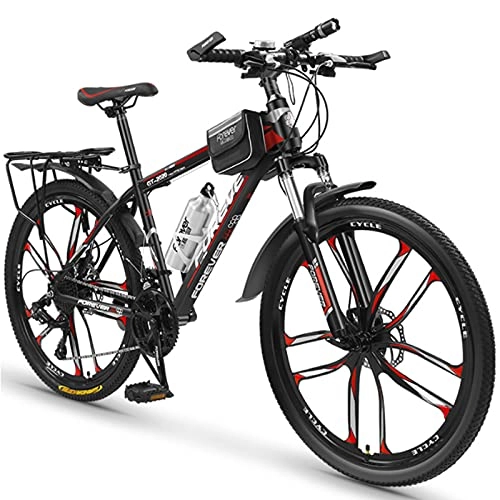 Mountain Bike : GREAT Mountain Bike 26 Inches, 21 / 24 / 27 / 30 Speed 10 Spoke Wheels Dual Disc Brake High-carbon Steel Frame Double Disc Brake MTB Bicycle(Size:24speed)