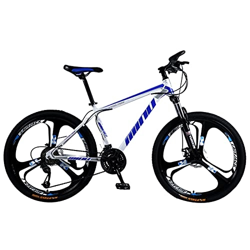 Mountain Bike : GREAT Mountain Bike, 26 Inches Anti-slip Grip Bike High-carbon Steel MTB Bicycle 3-Spoke Wheels Dual Suspension Bicycle For Men And Women 160-185CM(Size:21 speed, Color:Blue)