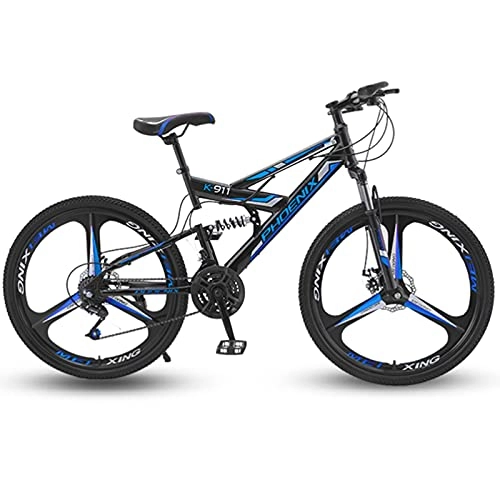Mountain Bike : GREAT Mountain Bike Bicycle, Youth Bicycle 26 Inches 21 Speed Road Bikes Double Disc Brake Men's And Women's Commuter Bike, Suitable For Height 165~180cm(Color:Blue)