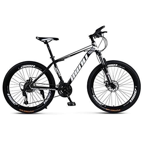 Mountain Bike : GREAT Mountain Bike, Shock-absorbing Bicycle 26" Wheel 21 / 24 / 27 Speed High-carbon Steel Road Bikes, Easily Deal With Various Road Conditions(Size:21 speed, Color:Nero)