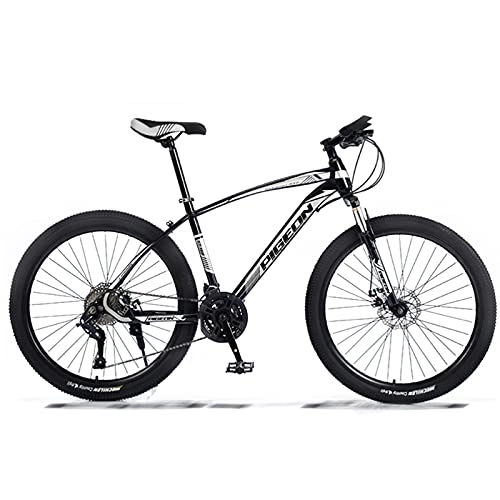 Mountain Bike : GREAT Mountain Bikes 26 Inches 21 Speed Bicycle High-carbon Steel Frame Double Disc Brake Road Bike For Man Woman Student(Color:B)