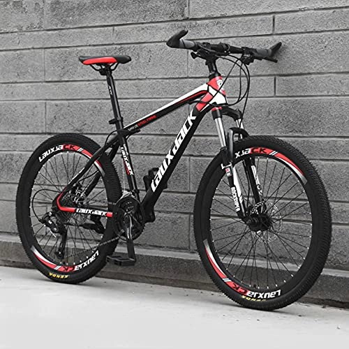 Mountain Bike : GREAT Outdoor Mountain Bike, 21 / 24 / 27 Speed Bicycle 26-inch Men's Mountain Bike High-carbon Steel Double Disc Brake Student Bicycle(Size:24 speed, Color:Red)