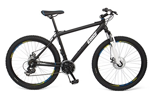 Mountain Bike : Gregster Mountain Bike 26 inch for men and women in black, bicycle with aluminium frame Shimano derailleur system and disc brakes