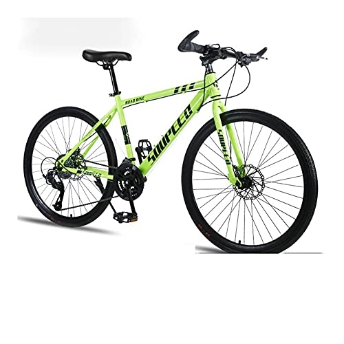 Mountain Bike : GUHUIHE Mountain Bike Bicycle Adult Men And Women Speed Double Disc Brakes Shock Ultra Light Student Off Road (Color : Green, Size : 30speed)