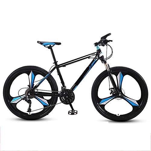Mountain Bike : GUOHAPPY Suitable for Mountain Bikes with A Height of 150-175Cm, 24-Inch Bikes with High-Strength Carbon Steel Frame, Bicycles with Dual Disc Brakes And Variable Speed Shock Absorbers, black blue, 30