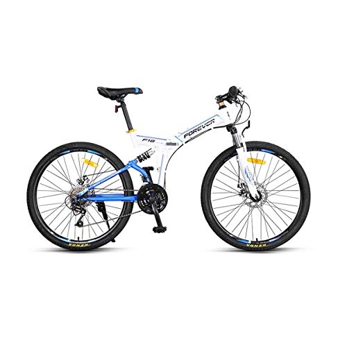 Mountain Bike : Guyuexuan Mountain Bike, Off-road Variable Speed Bicycle, Adult Folding Double Shock Absorption Soft Tail Racing, Student Bicycle, Double Disc Brake The latest style, simple design