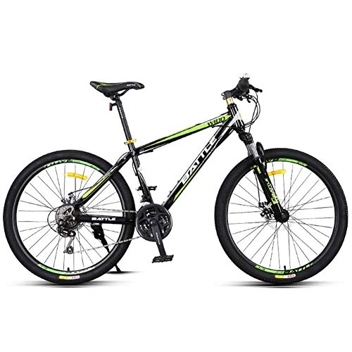 Mountain Bike : GWFVA 24-Speed Mountain Bikes, 26 Inch Adult High-carbon Steel Frame Hardtail Bicycle, Men's All Terrain Mountain Bike, Anti-Slip Bikes, Green