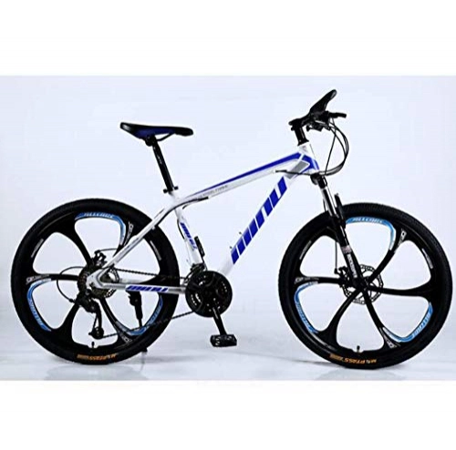 Mountain Bike : GWFVA Adult Mens Bicycle 26 Inches Aluminum Alloy Off-Road Bike 6-Spoke Wheels Full Suspension Speed Mountain Bikes Dual Disc Brake