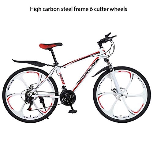 Mountain Bike : GWFVA Lightweight Mountain Bike, dual-disc brake 26-Inch Aluminum Alloy / High Carbon Steel 21 / 24 / 27 Speed Mountain Bike, Shock Absorption 3S, 4, 27 speed