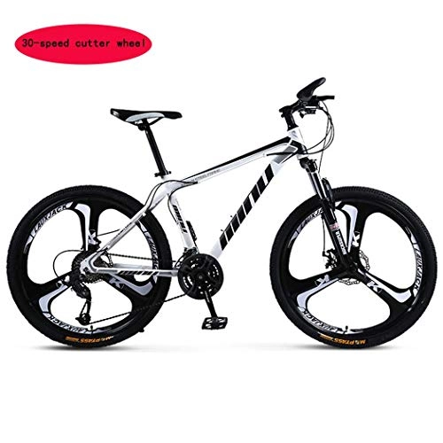 Mountain Bike : GWFVA Mountain Bike, 26 Inch 3 Spoke 24 Speed with High Carbon Steel Frame, Dual Disc Brakes And Travel Front Suspension Fork Adult Bike