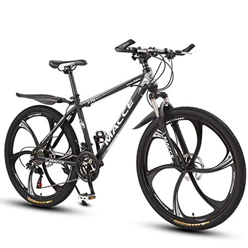 Mountain Bike : GXQZCL-1 26"Mountain Bike, Carbon Steel Frame Mountain Bicycles, Double Disc Brake and Lockout Front Fork MTB Bike (Color : Black, Size : 21-speed)