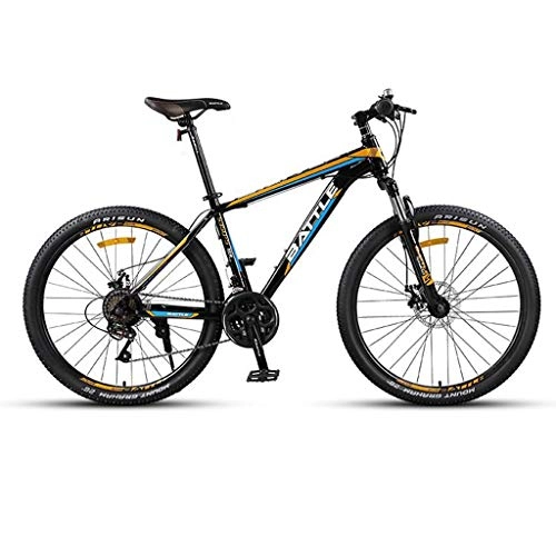 Mountain Bike : GXQZCL-1 26 Mountain Bike, Carbon Steel Frame Mountain Bicycles, Dual Disc Brake and Front Suspension, 24-speed MTB Bike (Color : C)