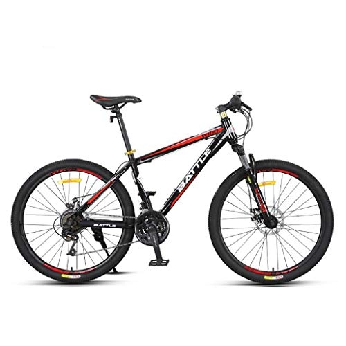 Mountain Bike : GXQZCL-1 26inch Mountain Bike, Carbon Steel Frame Bicycles, Dual Disc Brake and Front Suspension, Spoke Wheel MTB Bike (Color : Red)