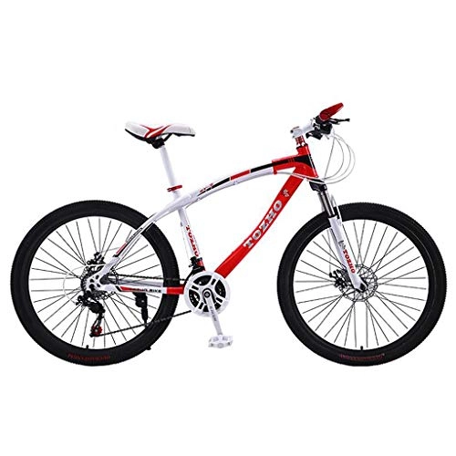 Mountain Bike : GXQZCL-1 Mountain Bike, Hardtail Mountain Bicycles, Dual Disc Brake and Front Suspension, 26" Wheel, Carbon Steel Frame MTB Bike (Color : Red, Size : 21 Speed)