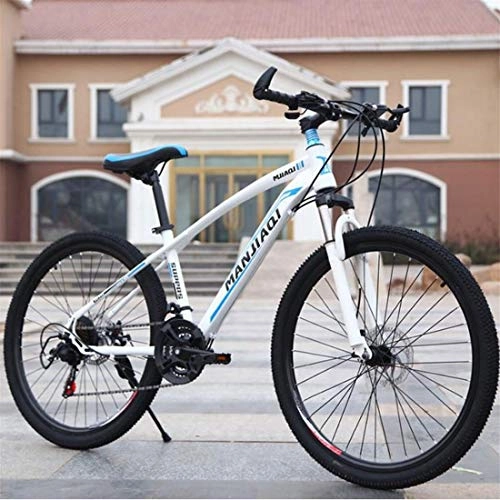 Mountain Bike : GXQZCL-1 Mountain Bikes, Carbon Steel Ravine Bike, Dual Disc Brake and Front Suspension, 24 speeds MTB Bike (Color : D, Size : 24 inch)