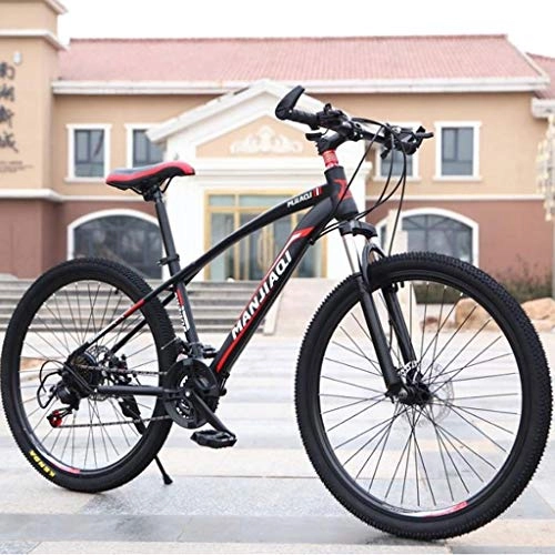 Mountain Bike : GXQZCL-1 Mountain Bikes, Mountain Bicycles with Dual Disc Brake and Front Suspension, 24 speeds 24" 26" Bicycles, Carbon Steel Frame MTB Bike (Color : C, Size : 26 inch)