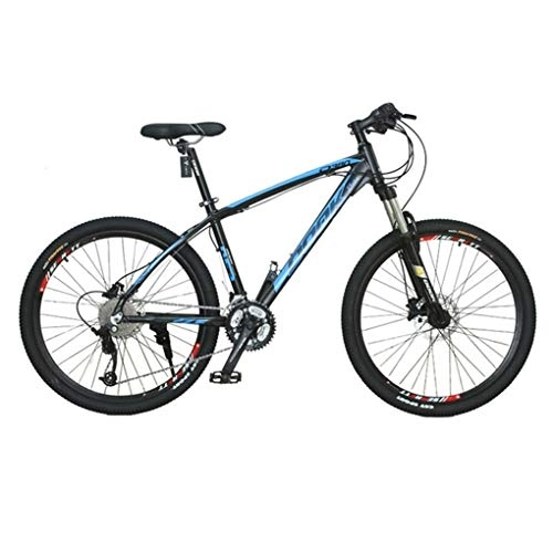 Mountain Bike : GYF Mountain Bike Mens Bicycle Bike Bicycle Mountain Bike, 26 Inch Aluminium Alloy Bicycles, 27 Speed, Double Disc Brake And Front Suspension Mountain Bike Alloy Frame Bicycle Men's Bike (Color : Blue)