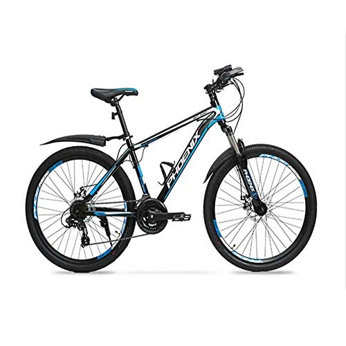 Mountain Bike : Gyj&mmm Mountain bike bicycle, male and female adult bicycle 24 speed 26 inch lightweight aluminum alloy frame double disc brakes off-road racing, Black, 26inches