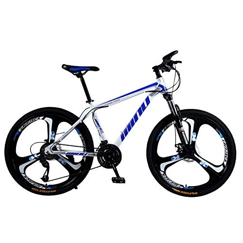 Mountain Bike : GZMUK Bike Mountain Bike 26 Inch Wheels Adult Bicycle, 21(24, 27) Speeds Trek Bike, Double Disc Brake Suspension Fork Anti-Slip Bikes, Blue, 24 speed