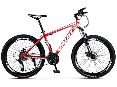 Mountain Bike : H-LML Adult 26-Inch 30-Speed Mountain Bike Single-Wheel Off-Road Variable Speed Shock Absorber Male And Female Bicycle, Red