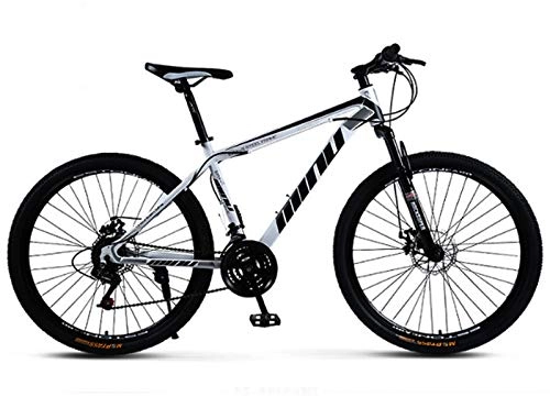 Mountain Bike : H-LML Adult Mountain Bike 26 Inch 30 Speed One Wheel Off-Road Variable Speed Shock Absorber Men And Women Bicycle Bicycle, White black