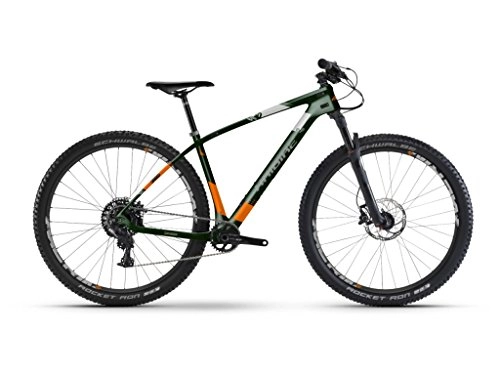 Mountain Bike : HAIBIKE Hardnine 8.022g Deore XT MTB Greed 29Inches Olive Green / Orange / Silver, Olive / Orange / Silber matt, 40