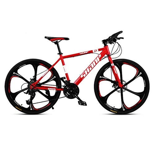 Mountain Bike : HAOHAOWU Mountain Bikes, Unisex Road Bike26 Inches Wheels Dual Disc Brake One Wheel 30 Speed Off-Road Speed Alloy Frame Cruiser Bikes, Red