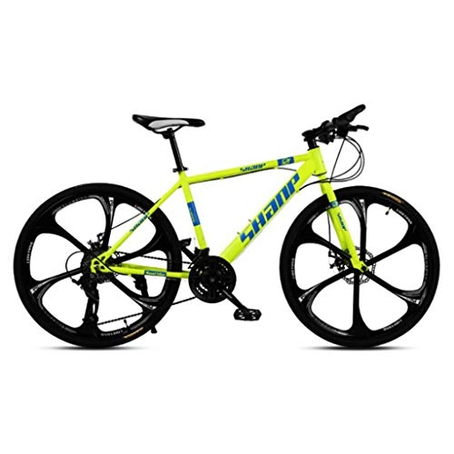 Mountain Bike : HAOHAOWU Mountain Bikes, Unisex Road Bike26 Inches Wheels Dual Disc Brake One Wheel 30 Speed Off-Road Speed Alloy Frame Cruiser Bikes, Yellow