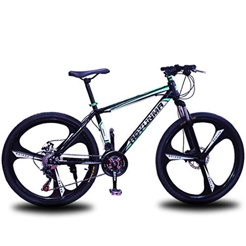Mountain Bike : HAOHAOWU Road Bike, Unisex Cruiser Bikes 24 Inches Wheels Dual Disc Brake One Wheel 21Speed Off-Road Speed Alloy Frame Bicycle, Green