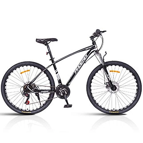 Mountain Bike : HAOYF 26 / 27.5 Inch Lightweight Mountain Bike, 24 Speed Suspension Fork Hardtail Mountain Bikes Outroad Bicycle, Adult Student Mountain Bike with Dual Disc Brakes, Black, 27.5 Inch