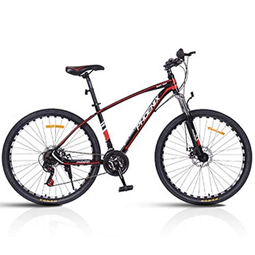 Mountain Bike : HAOYF Adult Mountain Bike, 26 / 27.5 Inch 24 Speed Mountain Trail Bike, Aluminum Alloy Off Road Bicycles, Suspension Fork MTB Dual Disc Brakes Mountain Bicycle, Red, 27.5 Inch