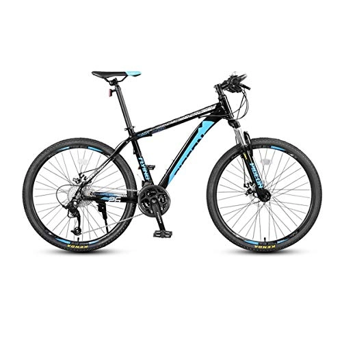 Mountain Bike : Haoyushangmao Mountain Bike, Bicycle, Aluminum Alloy Men And Women Students Off-road Racing, Urban Cycling, Adult Cycling The latest style, simple design (Color : Black blue, Edition : 27 speed)