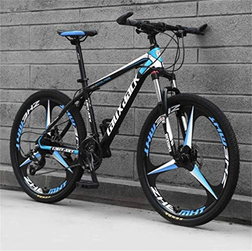 Mountain Bike : Hard Mountain Bikes, City Road Dual Suspension Mountain Bicycle 26 Inch Wheel (Color : Black blue, Size : 27 speed)