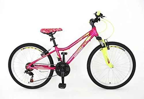 Mountain Bike : Hardtail Girls Alloy 20 Inch Mountain Bike - Light Weight Suspension Mountain Bike- Dark Pink
